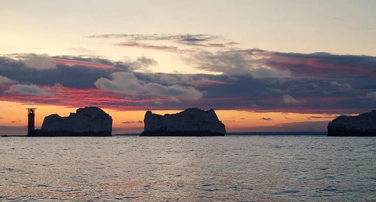 Sunset at old harry rocks